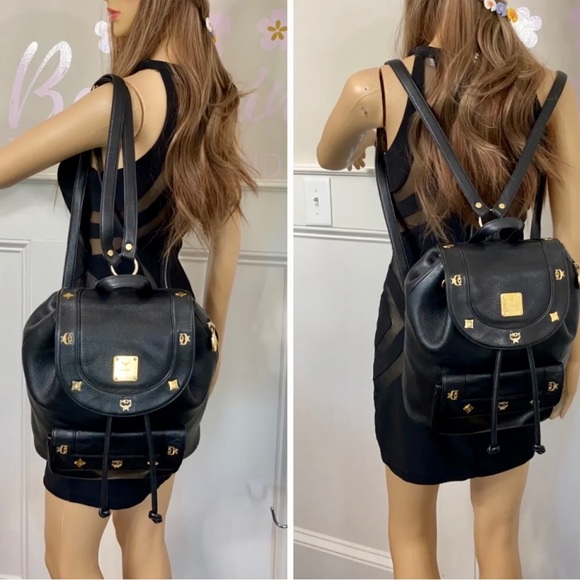 Authentic Vintage MCM black leather backpack 🔥🔥 - Picture 3 of 12
